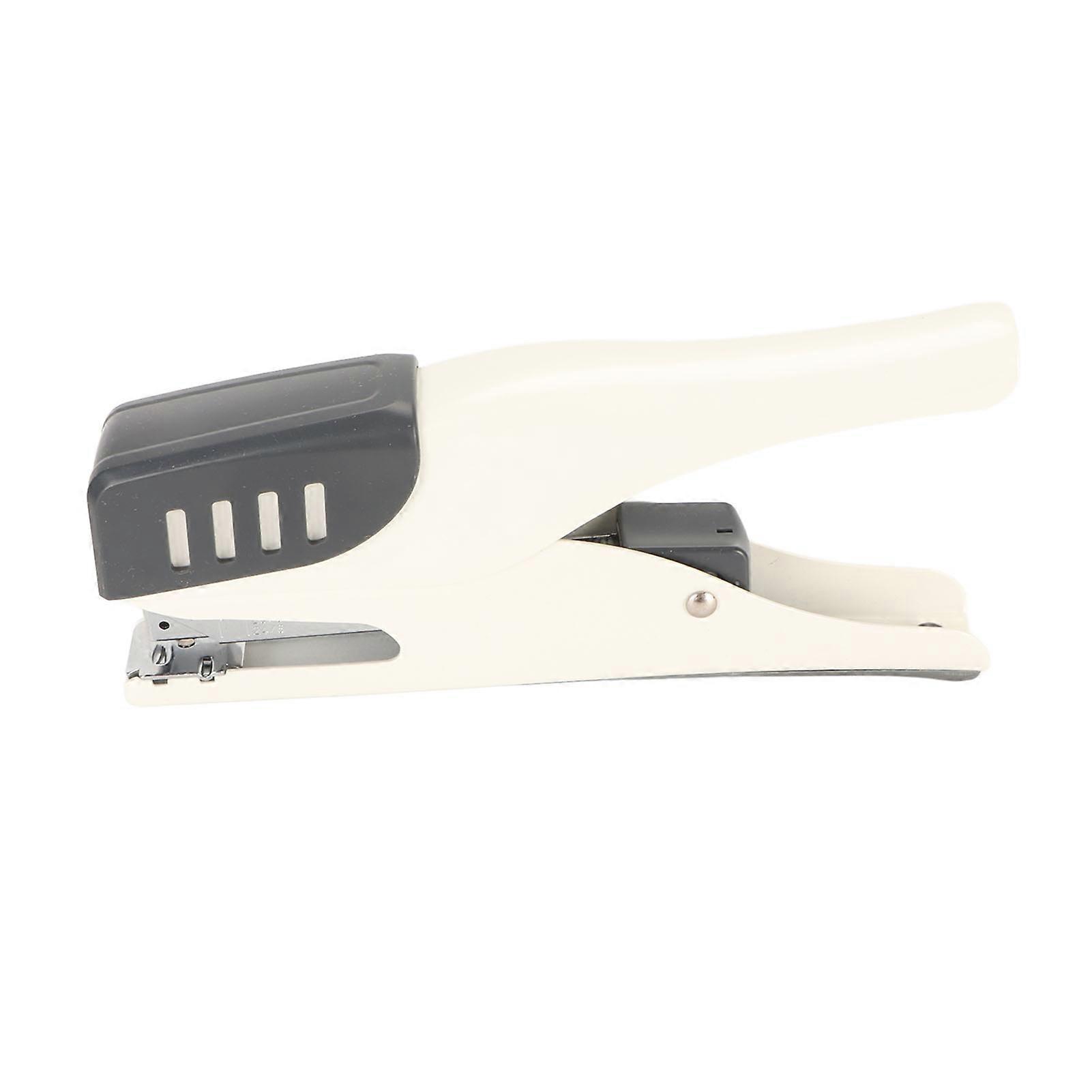 Office Stapler Ergonomic 20 Sheet Capacity Effortless Desktop Stapler Metal Stapler with Skid Resistance Pad for Student White