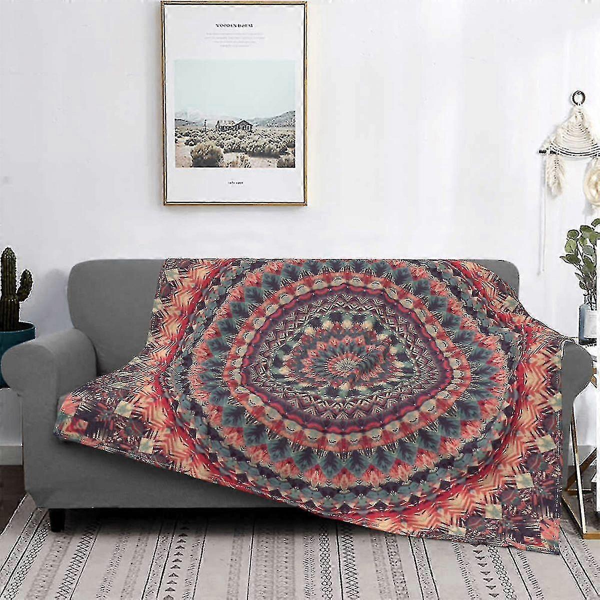 Mandala Blankets Fleece Winter Colorful Hippie Multi-function Lightweight Thin Throw Blanket For Bed