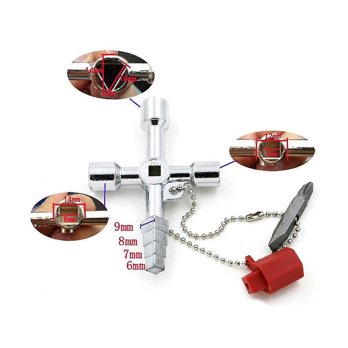 2pcs Universal Key Switch 4 In 1 Control Cabinet Key,square Triangular Key Electricity Meter Radiator Elevator