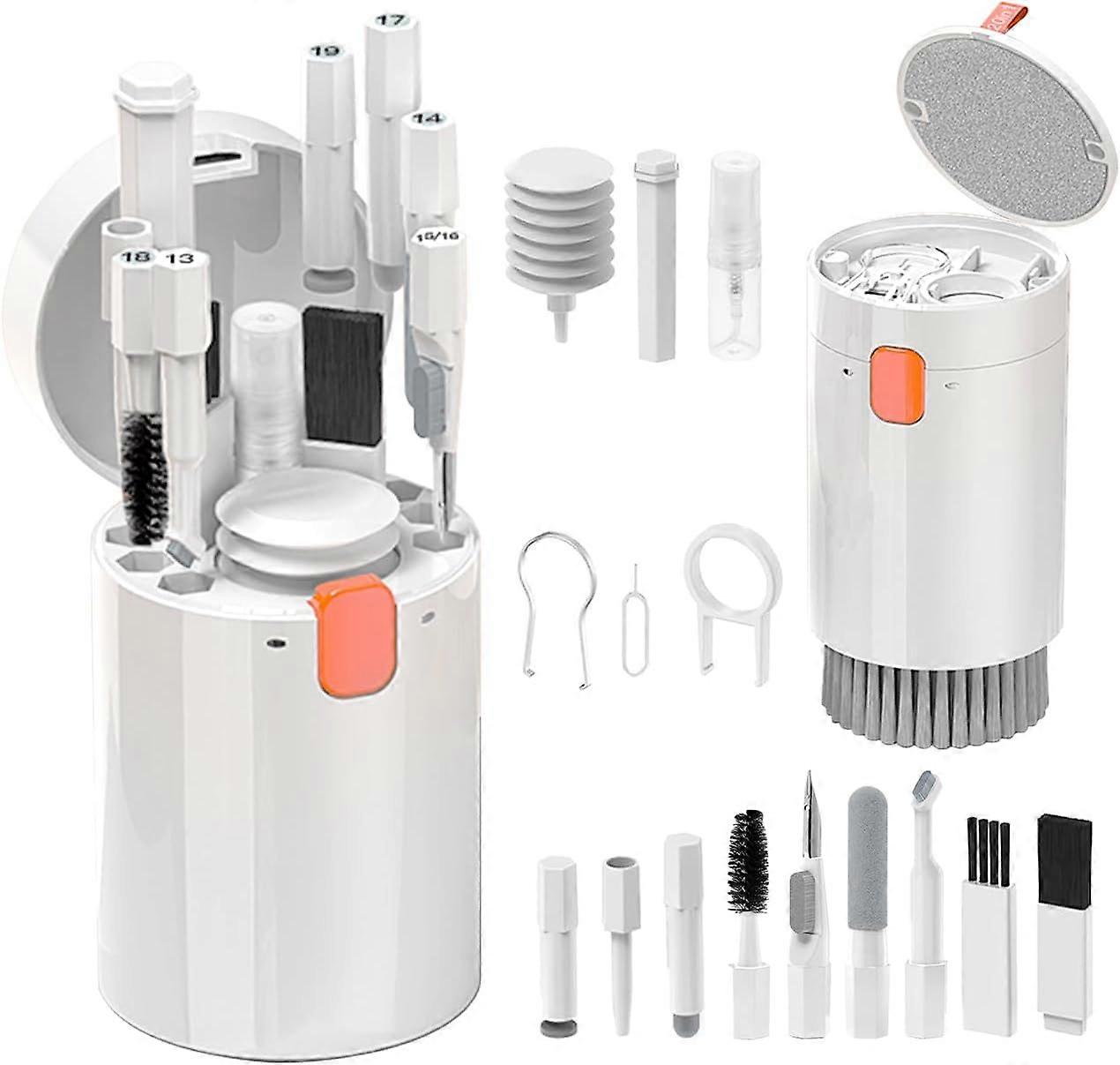 Keyboard Cleaner Kit, Electronics Cleaning Kit with Retractable Big Brush, Portable, 20 in 1 Multi-Tool Kit for Phones, Tablet, Computer, PC Monitor,T