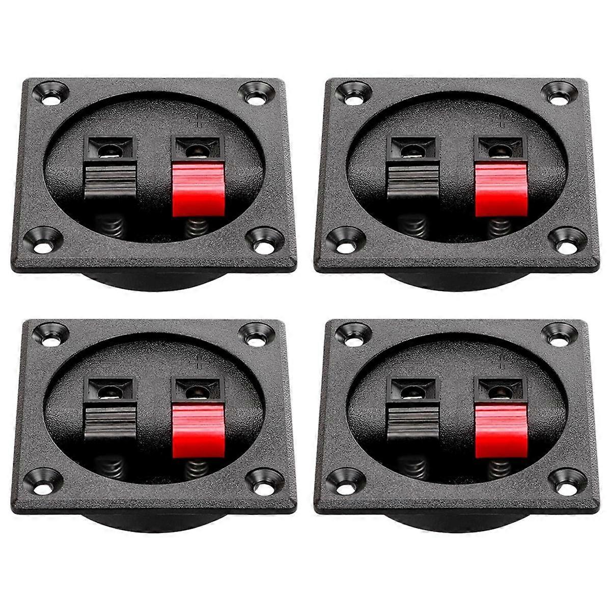 4PCS Speaker Box Terminal Cup, Spring Square Subwoofer Box Terminal Binding Post Connector for DIY