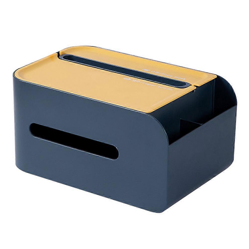 Restaurant Tissue Box Multifunctional Remote Control Storage Drawer Dark Blue