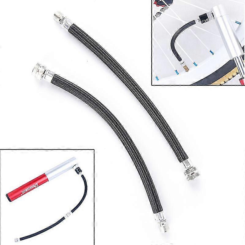 2pcs Bicycle Pump Extension Hose Inflator Tube Pipe Cord 150psi Schrader Valve