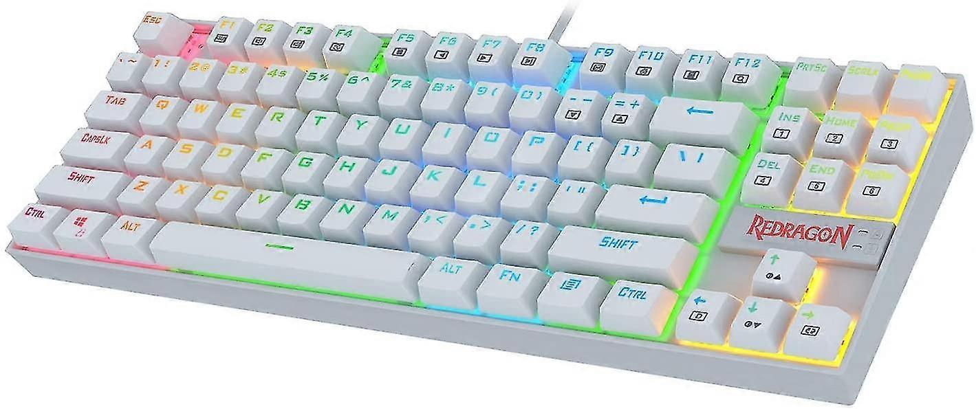 K552 机械游戏键盘 60% 紧凑型 87 键 Kumara 有线樱桃 MX 蓝色开关,适合 Windows PC 游戏玩家(RGB 背光白色)