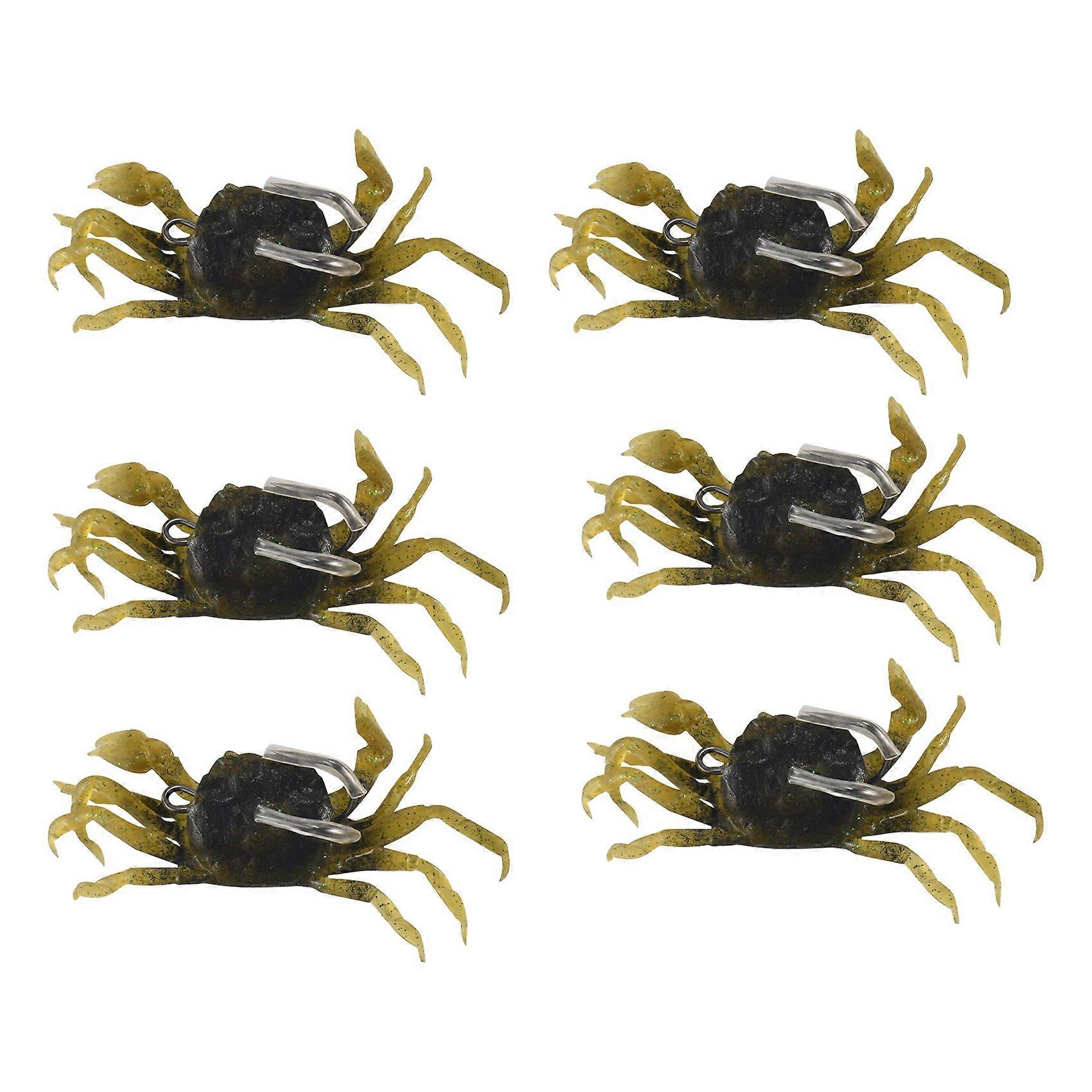 Kit de leurre de pêche au crabe de 6 pièces, appâts de crabes simulés Leurres de poisson artificiels avec hameçon pointu,3