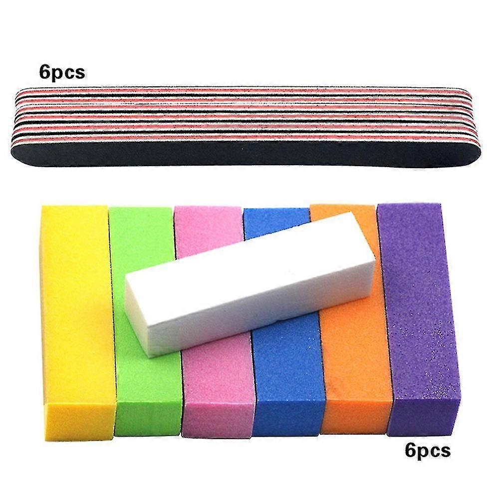 12pcs Nail Files And Buffers - Do Your Own Nail Care At Home - Professional Manicure Tools Which Can Shape And Smooth Your Nail - Nail Files Compatibl