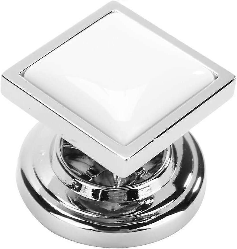 10pcs Square Handle, Zinc Alloy High Hardness Cabinet Drawer Cupboard Door Square Handle Knob type Furniture Handle Household Hardware Lock (Glossy Ch