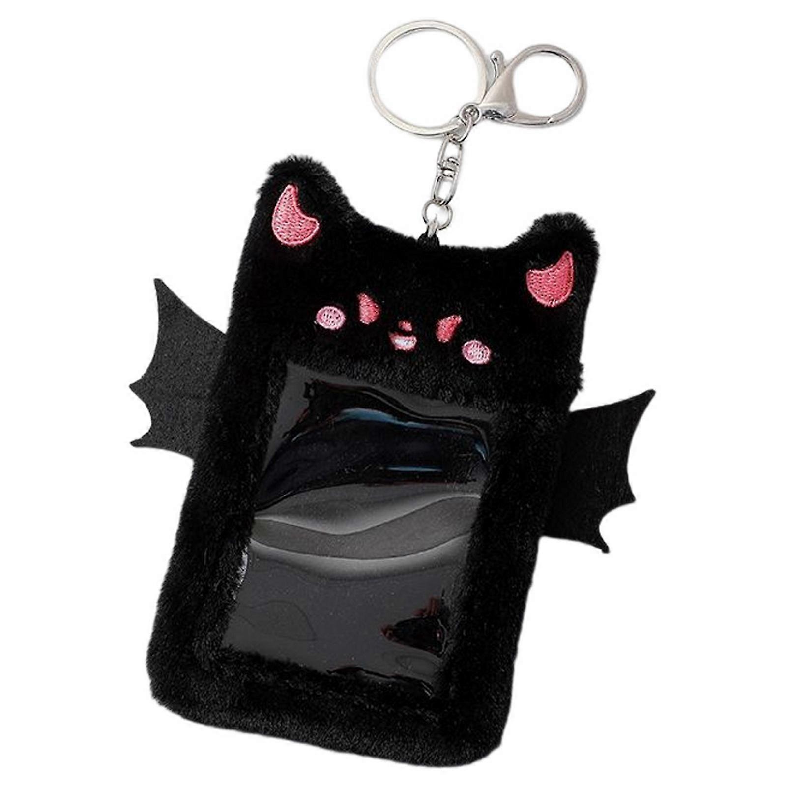 Photocard Holder Key Chain Design Easy to Carry Korean Style Little Devil Plush Card Protective Cover Stationery Accessories KAESI