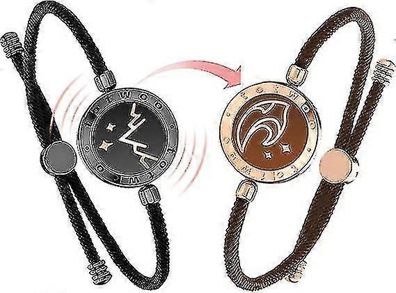 カップルのための長距離タッチブレスレット、愛のカップルのための振動&ライトアップブレスレットBluetoothペアリングジュエリー