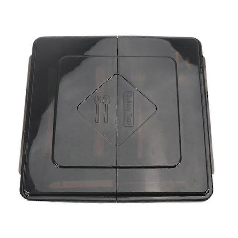 Cutlery Organizer Box with Lid Tableware Flatware Cutter & Fork Storage Box Kitchen Grid Chopstick B