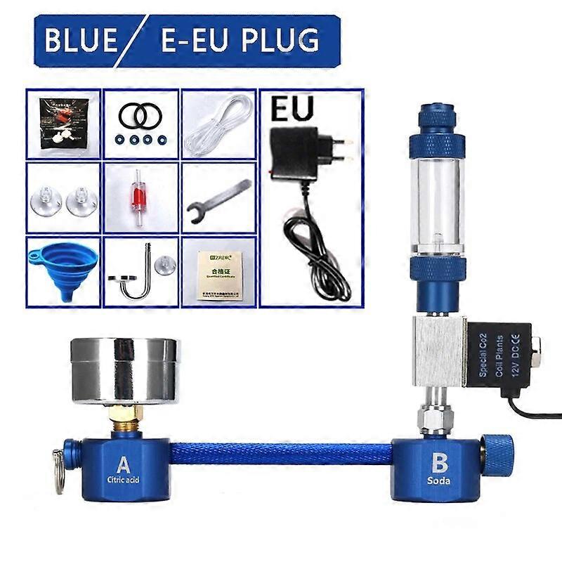 Fish tank DIYCO2 generator solenoid valve bubble counter diffuser reaction system waterweed growth blue version of CO2 generator