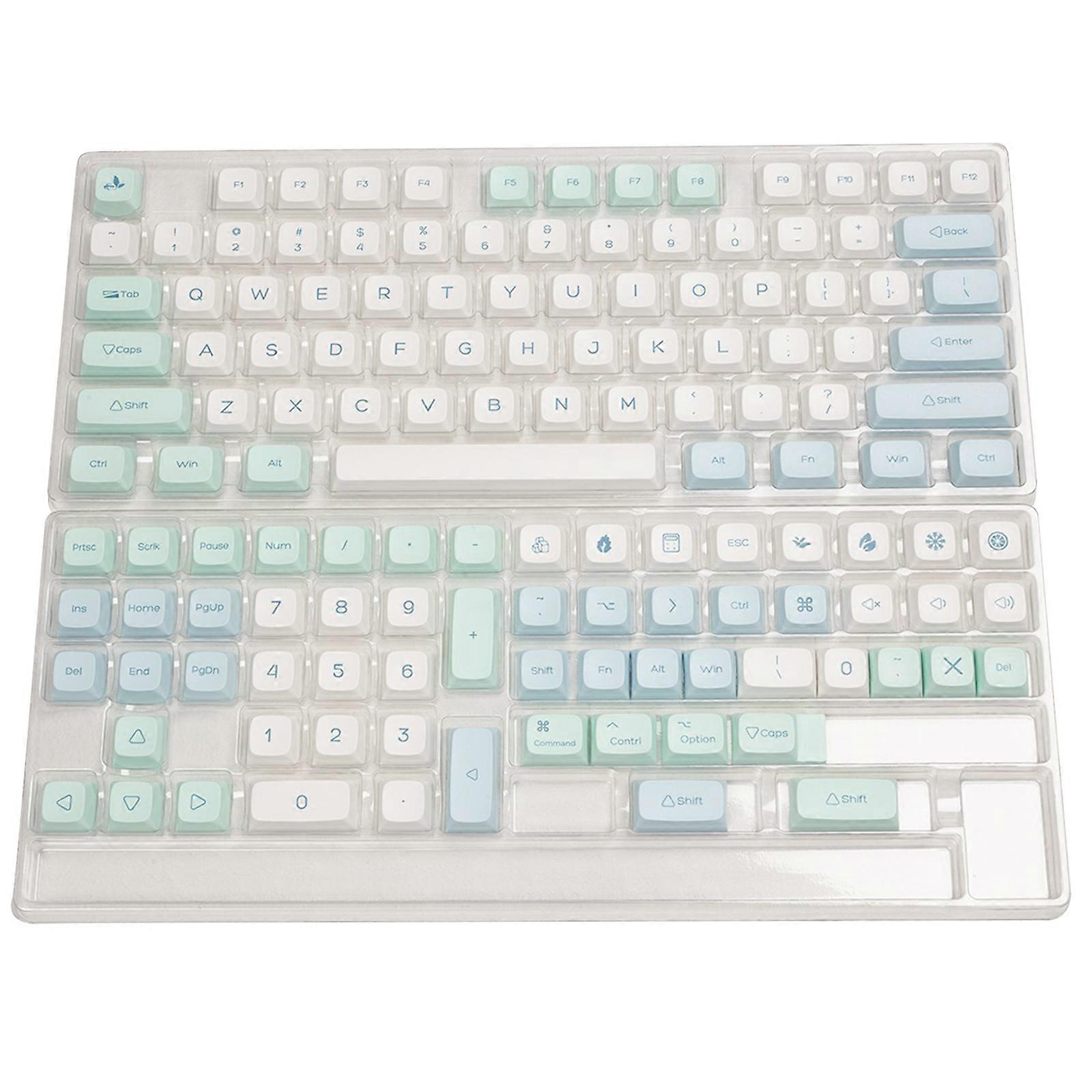 135 Keys PBT Keycaps XDA Profile DYE SUB Personalized Ice Crystal Mint Keycap For Cherry MX Switch Mechanical Keyboard