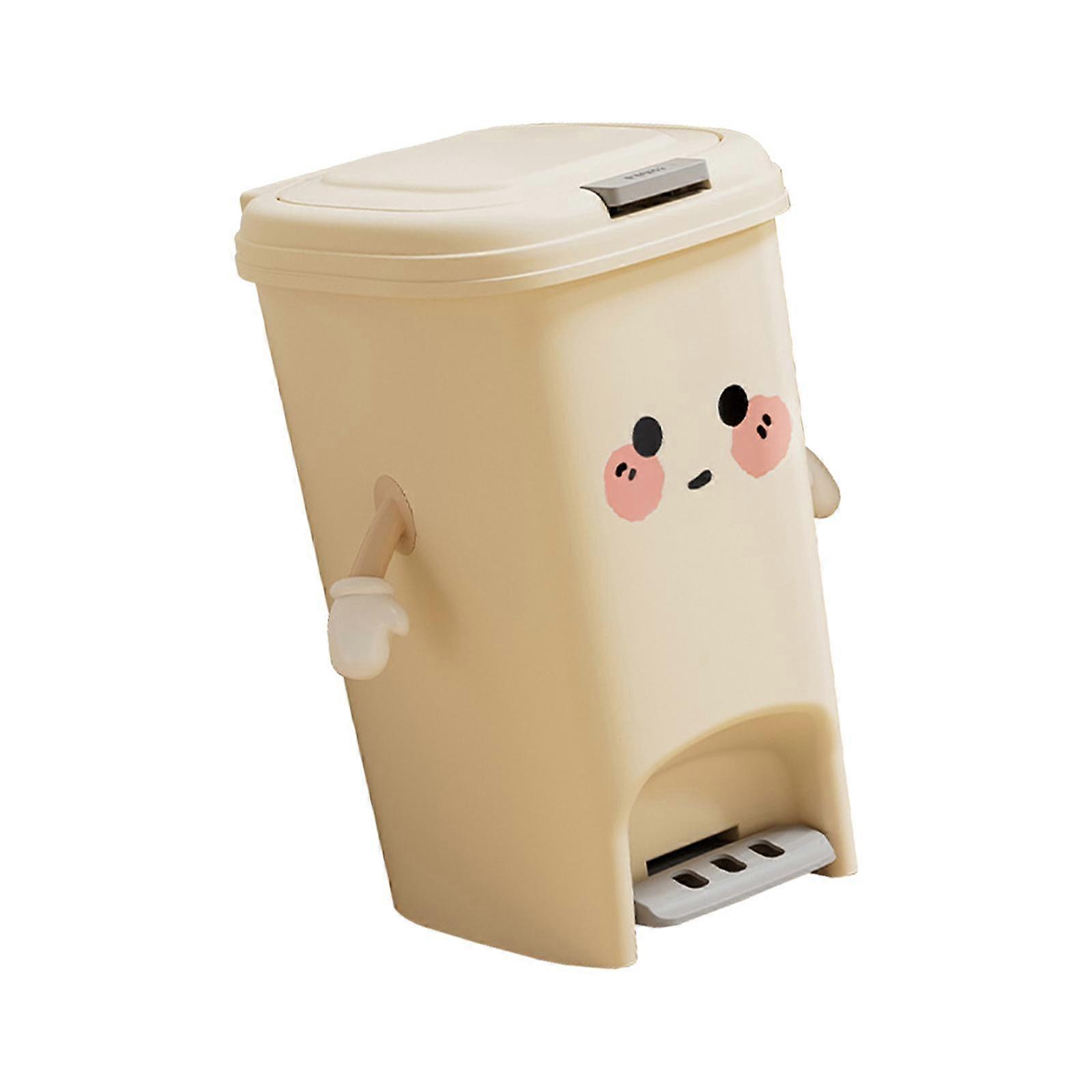 Kitchen Step Trash Can Garbage Bin with Foot Pedal for Study Entryway Office 8L