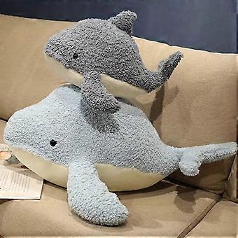 Almohada de delfín de dibujos animados muñeca de ballena de peluche almohada del océano muñeca de delfín pequeña muñeca de máquina de agarrar