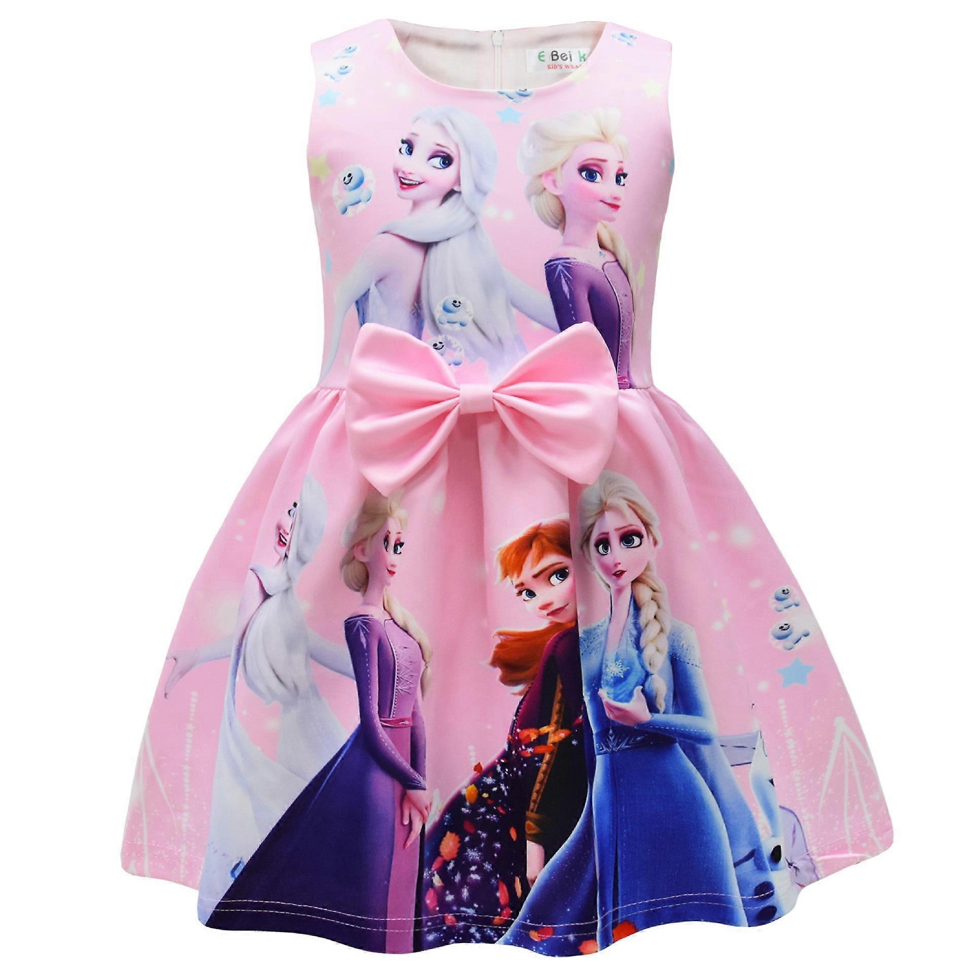 2023 nouveau numéro cm imprimé Mickey Mouse filles robe filles noeud robe
