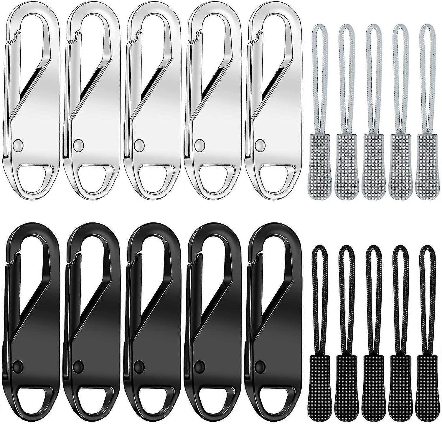 20 Pcs Zipper Puller Replacement Zipper Puller 2 Styles For Clothes Suitcases