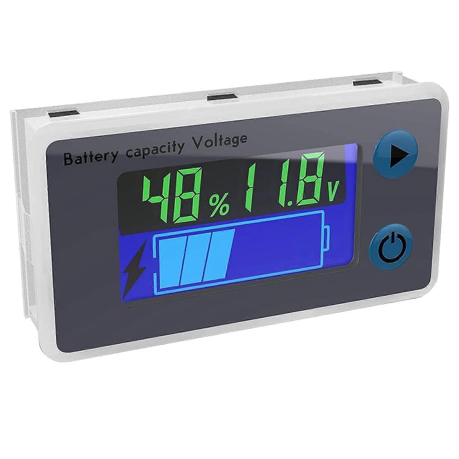 10-100V LCD Multifunction Battery Capacity Voltmeter Temperature Display Monitor(12V)