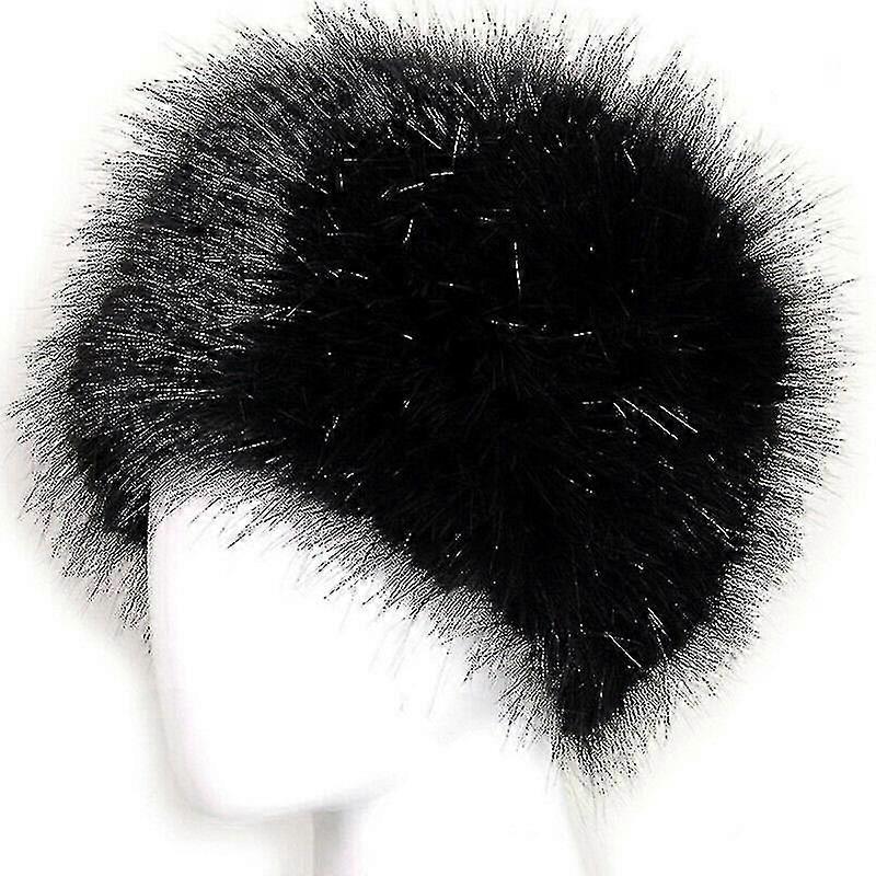 女士 蓬松 人造毛皮 俄罗斯帽子 女士 厚蓬松 滑雪帽 冬季保暖帽子