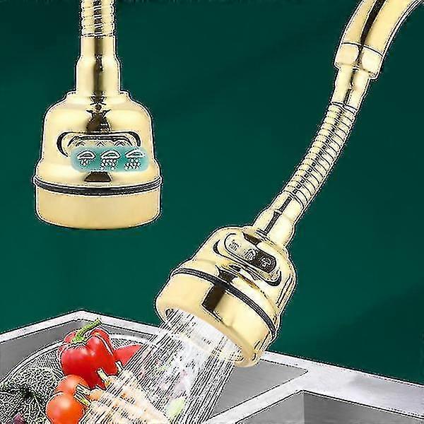 3 Modes Gold Faucet Aerator Moveable Flexible Tap Head Shower Diffuser Rotatable Nozzle Adjustable Booster Faucet Kitchen Accessories