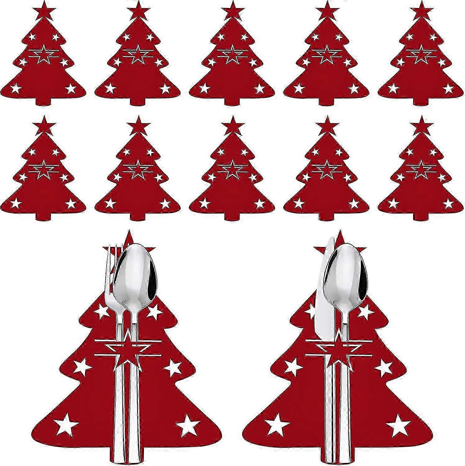 Christmas Tree Cutlery Holders Christmas Silverware Holders Set