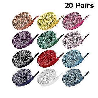 20pc Paare Ersatz flache Schuhe Schnürsenkel Bunte Schuhe Schnürsenkel Schnürsenkel Schnürsenkel für Sportschuhe Turnschuhe