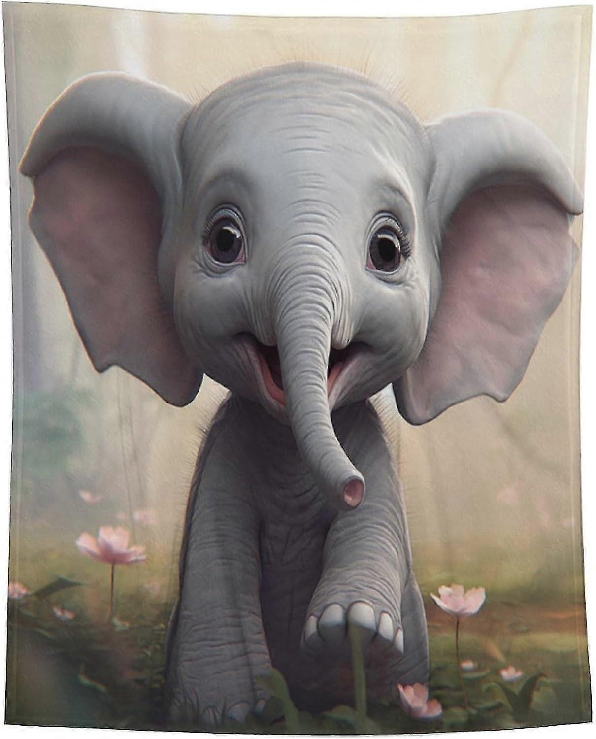 بطانية مكافحة بيلينغ رمي البطانيات مريحة دائم البطانياتElephant-22-Q / Q3762ids10958