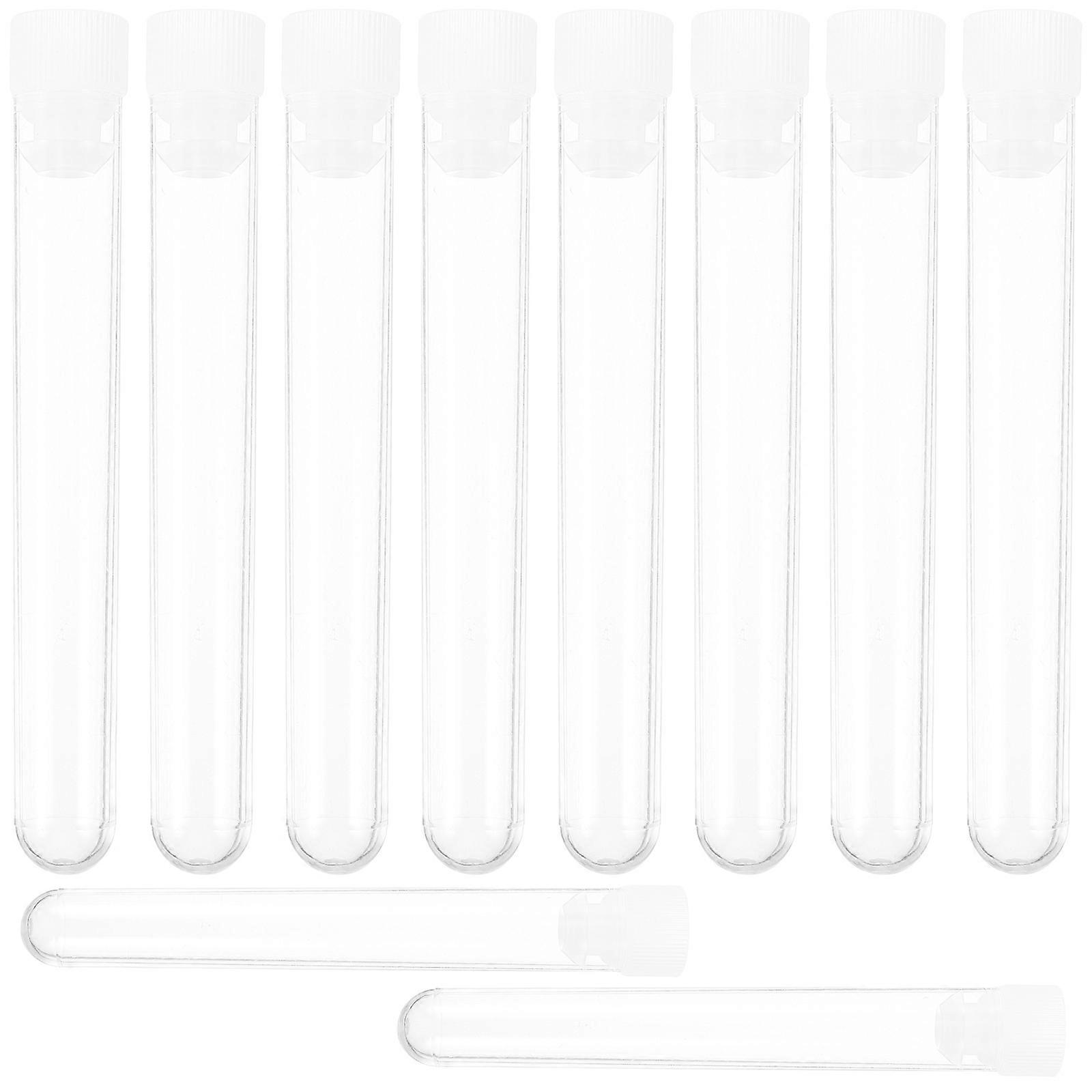 50pcs Test Tubes Test Vials Storage Containers Clear Tube for Sample Testing