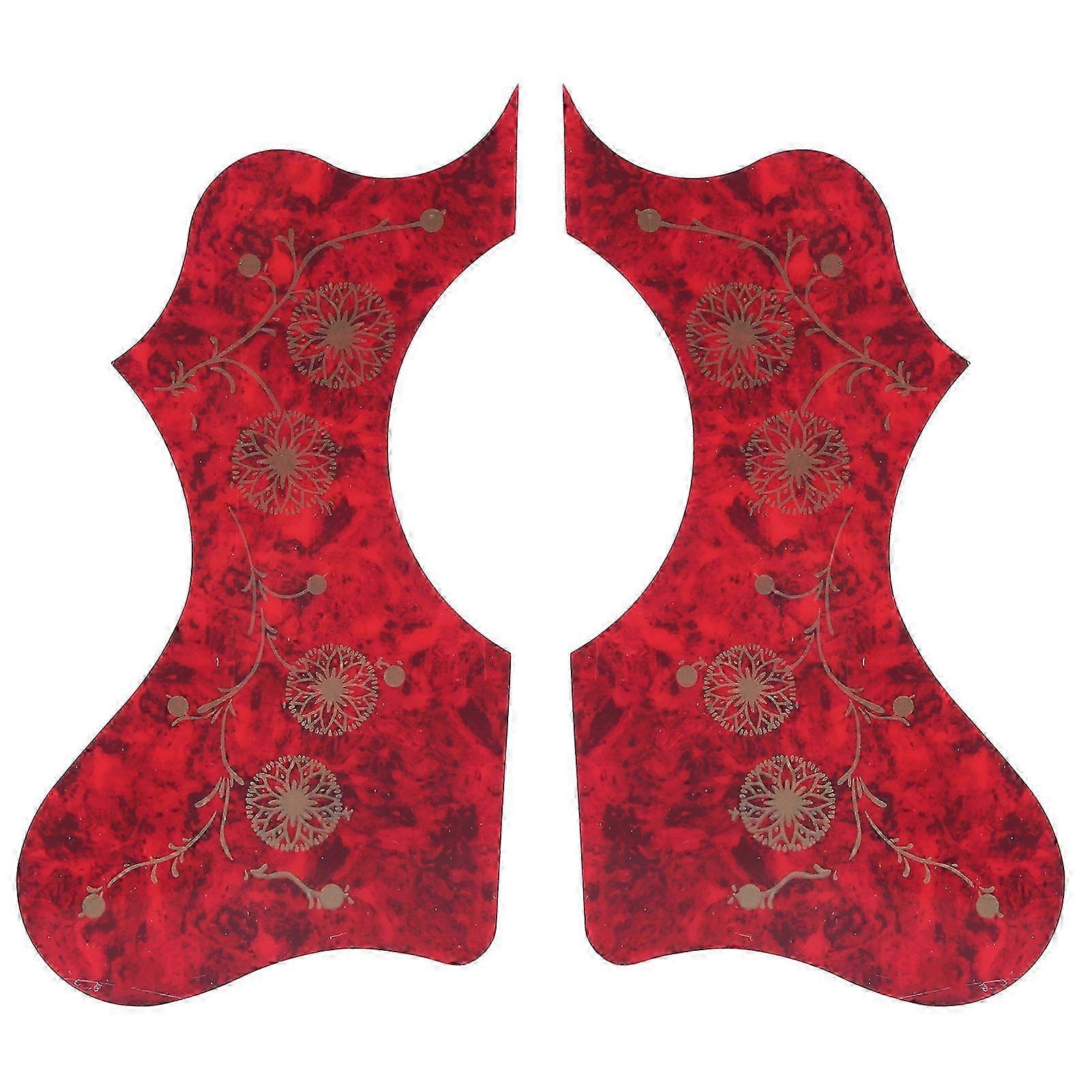 Exquisite 2Pcs Guitar Guard Plastic Pickguard Plate Pack Set Accessory Replacement for AcousticRed