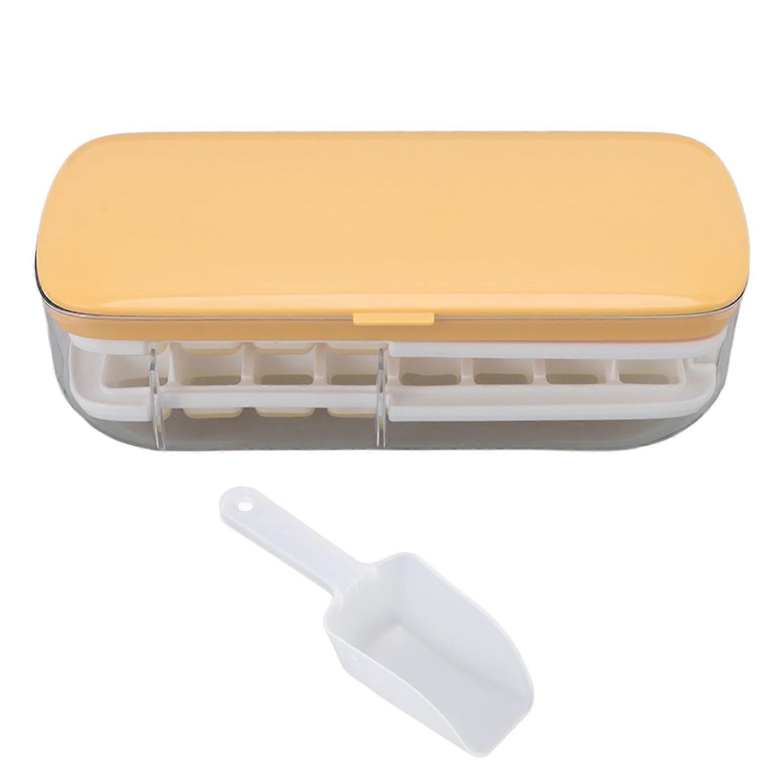 48 Grids Ice Cube Tray with Lid - Yellow, Household Ice Making Accessories