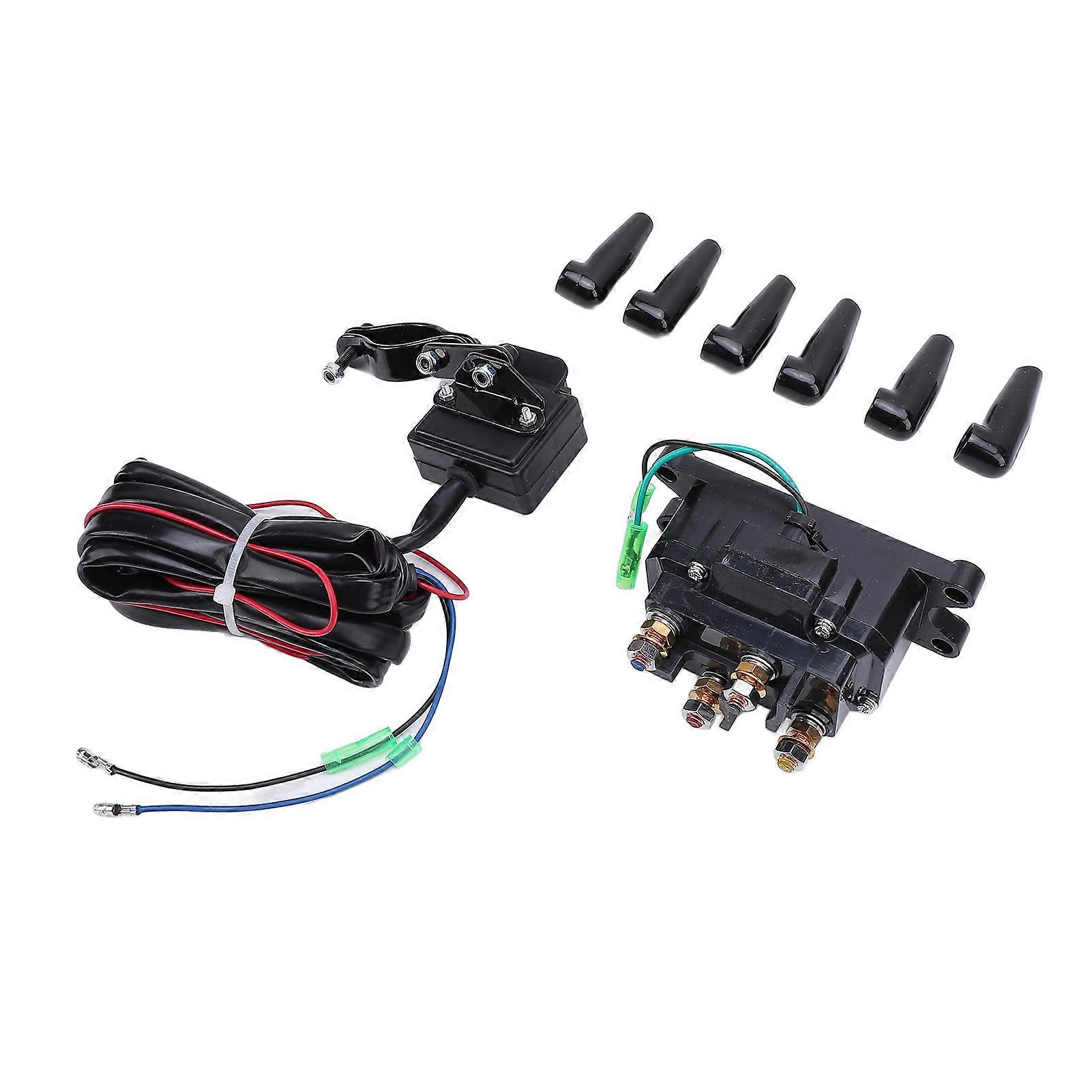 Winch Relay Contactor with Thumb Switch Kit High Performance Safe 12V 250A for Truck UTV 5000 to 7000lbs Winch 