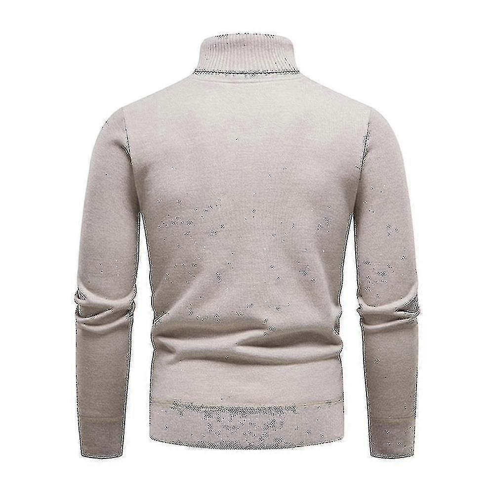 Pánské Plain Roll Neck Basic svetr Winter Slim Fit Thick Knit Warm Pullover Top