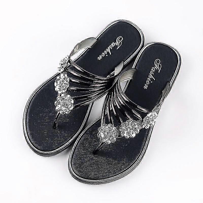 2024 Dam Tofflor Sommarsandaler Nya Platt Botten Flip-Flops Damskor Lätta Tofflor Dam Utomhus Casual Flip Flops