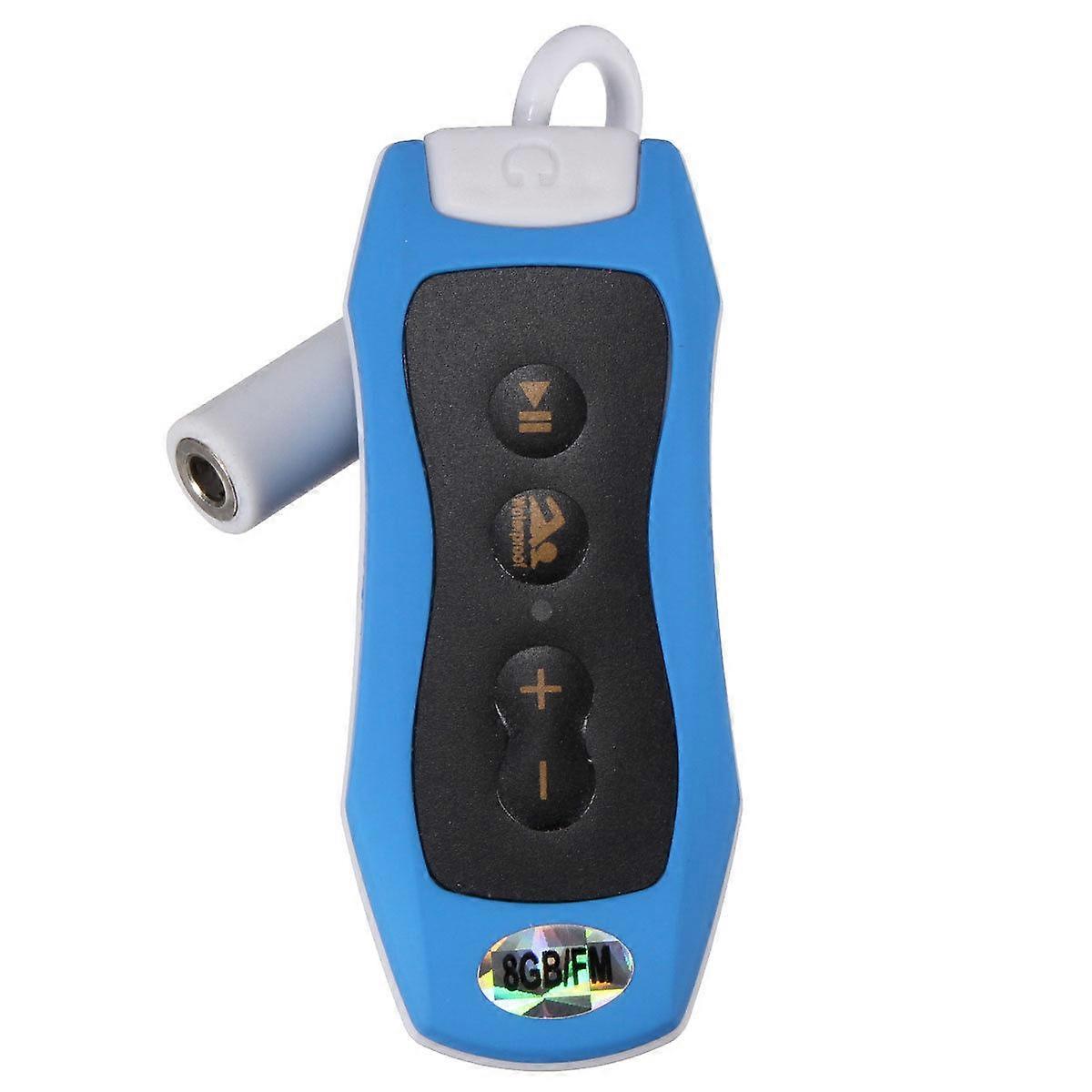 8GB MP3 Player Swimming Underwater Diving Spa + FM Radio Waterproof Headphones Blue