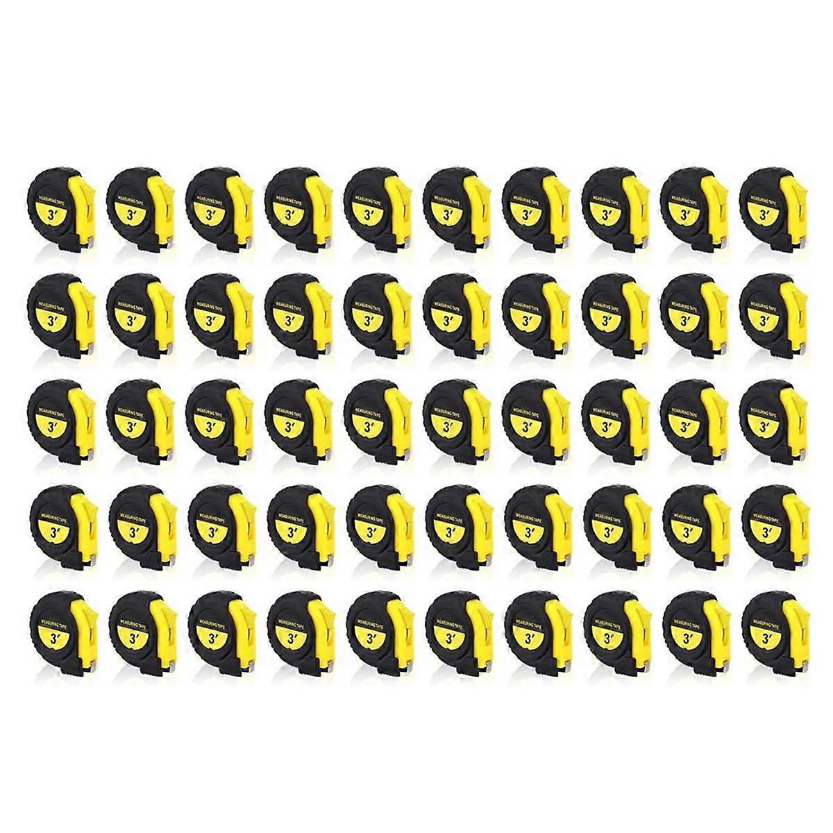 50 Pieces Mini Measuring Tape 3 FT Retractable Key Chain Tape Measure Easy Read Measuring Tape Bulk
