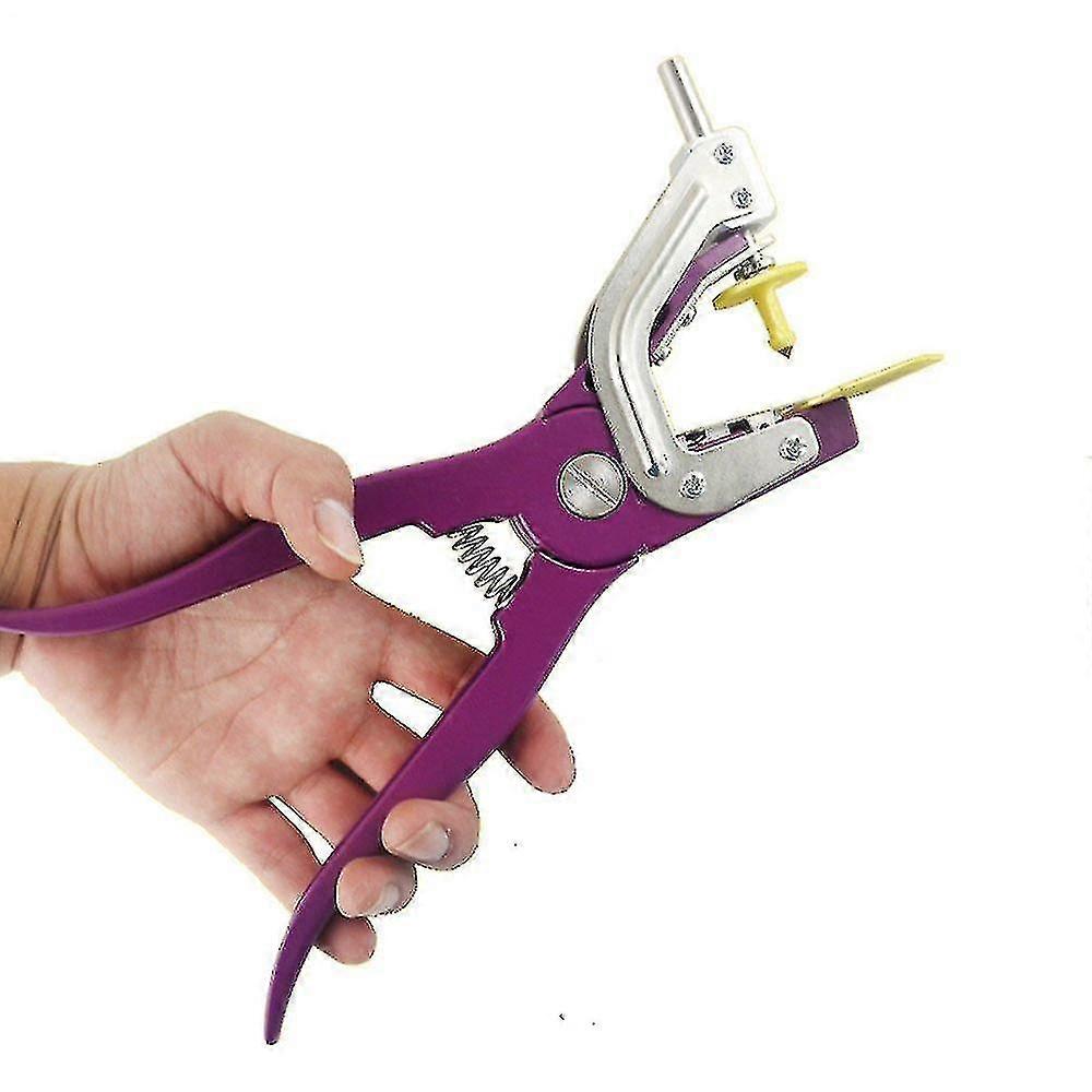 1ピース イヤータグ ペンチ ユーティリティ 牛 家畜 金属 ヤギ イヤータグ 動物用具 ペンチ ピンセット アプリケーター (パープル)