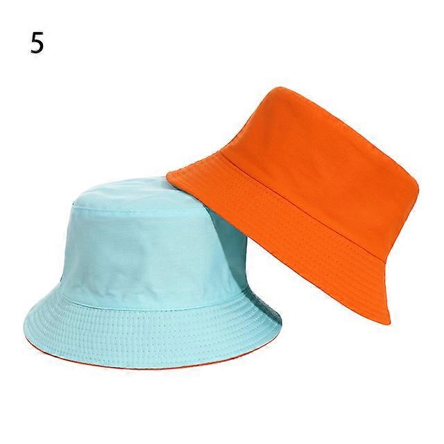 Double-Sided Bucket Hat Mens Beach Anti-UV Sun Hat Wide Brim Visors Foldable Portable Summer Fisherman Panama Cap