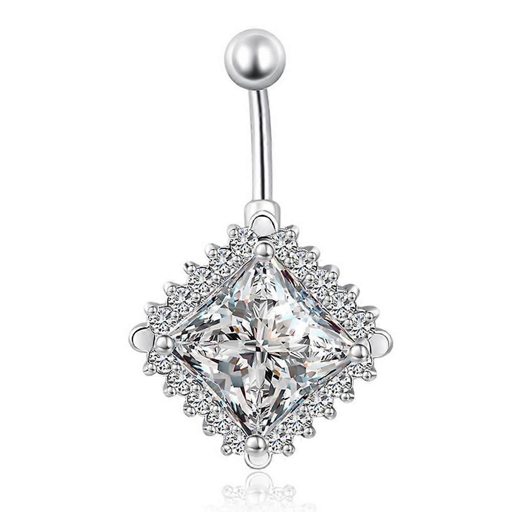 Large diamond cubic zircon navel button nail full zircon