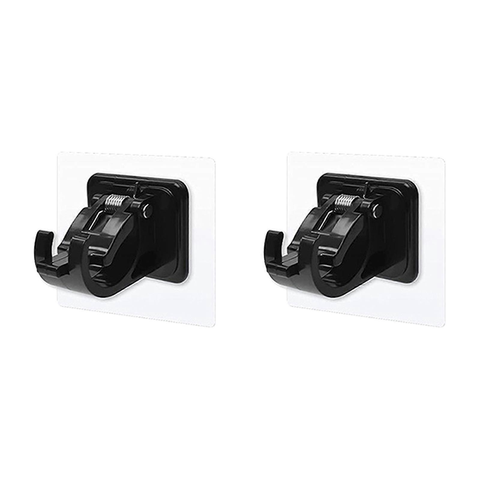 High Quality-Self Adhesive Hanging Pole Holder Curtain Rod Brackets Towel Rack Clear Traceless Pasting 2PCS Nail-free Bar Hook