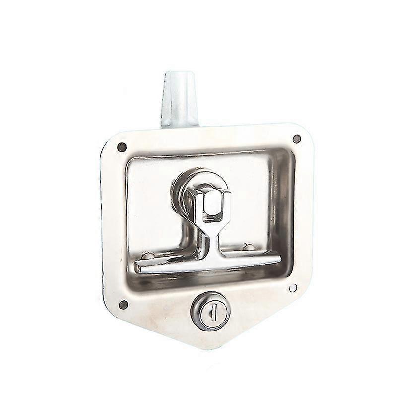 Maniglia Cam Latch Lock Tool Box Lock con fori di montaggio Lock Dust Cover Kit in acciaio inossidabile pieghevole camper camion rimorchio Toolbox (1pc, argento)