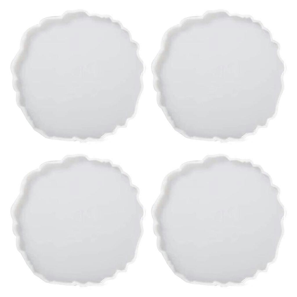 4 Pcs Crystal Agate Coaster Mold Geometry Mug Pad Resin Casting Silicone Mold
