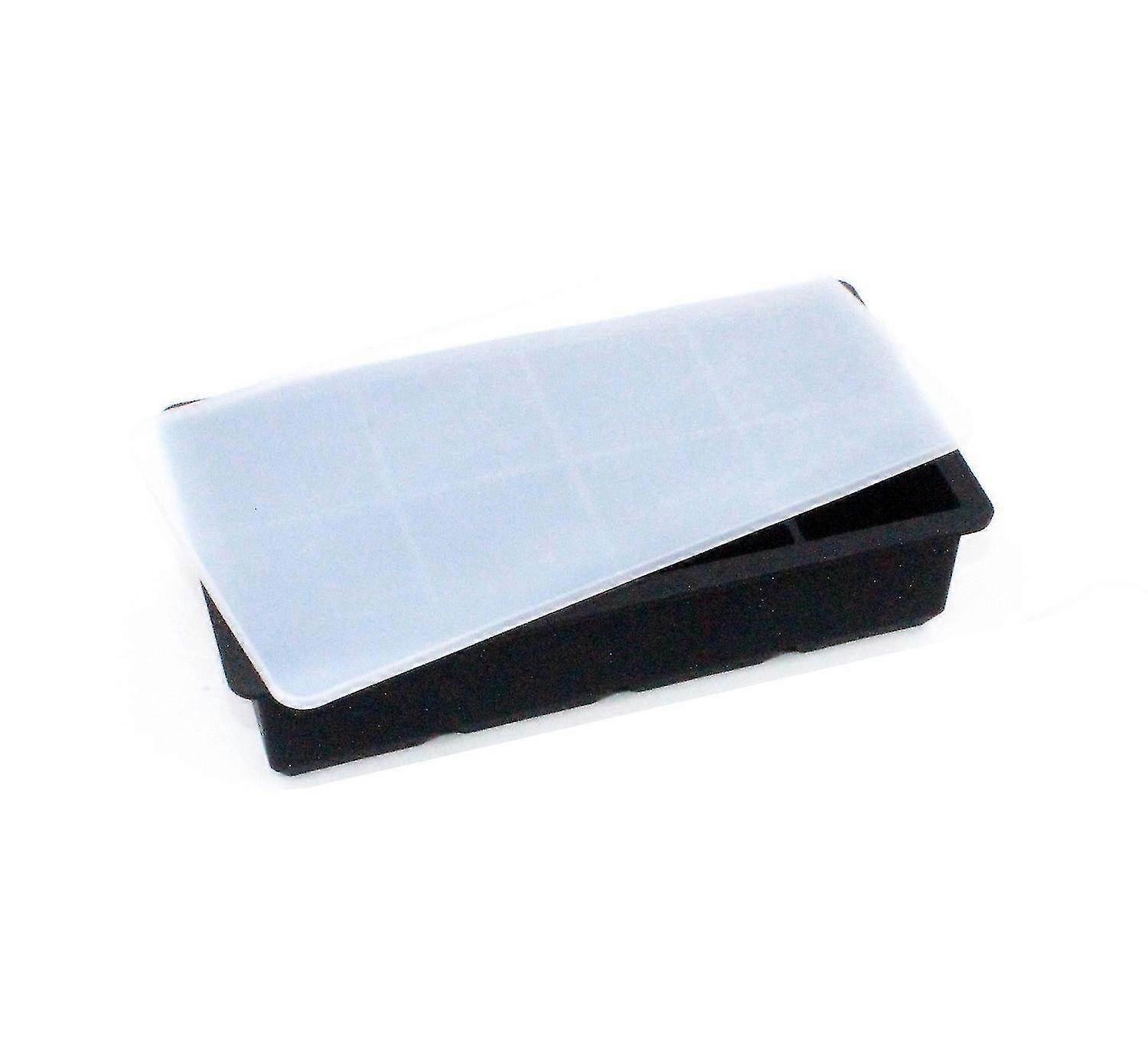 Silicone Ice Cube Trays with Removable Spill Resistant Lid, 2 Packs, 8 Cavity, Stackable, BPA-Free