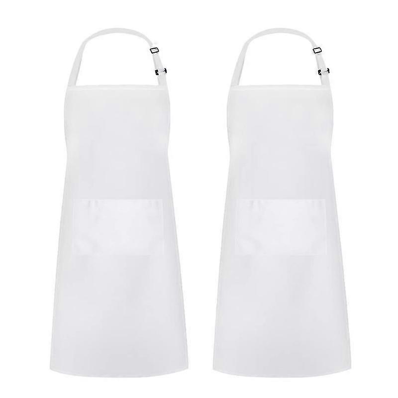 2 Pack Bib Apron With 2 Pockets Cooking Chef Kitchen Apron Women Men