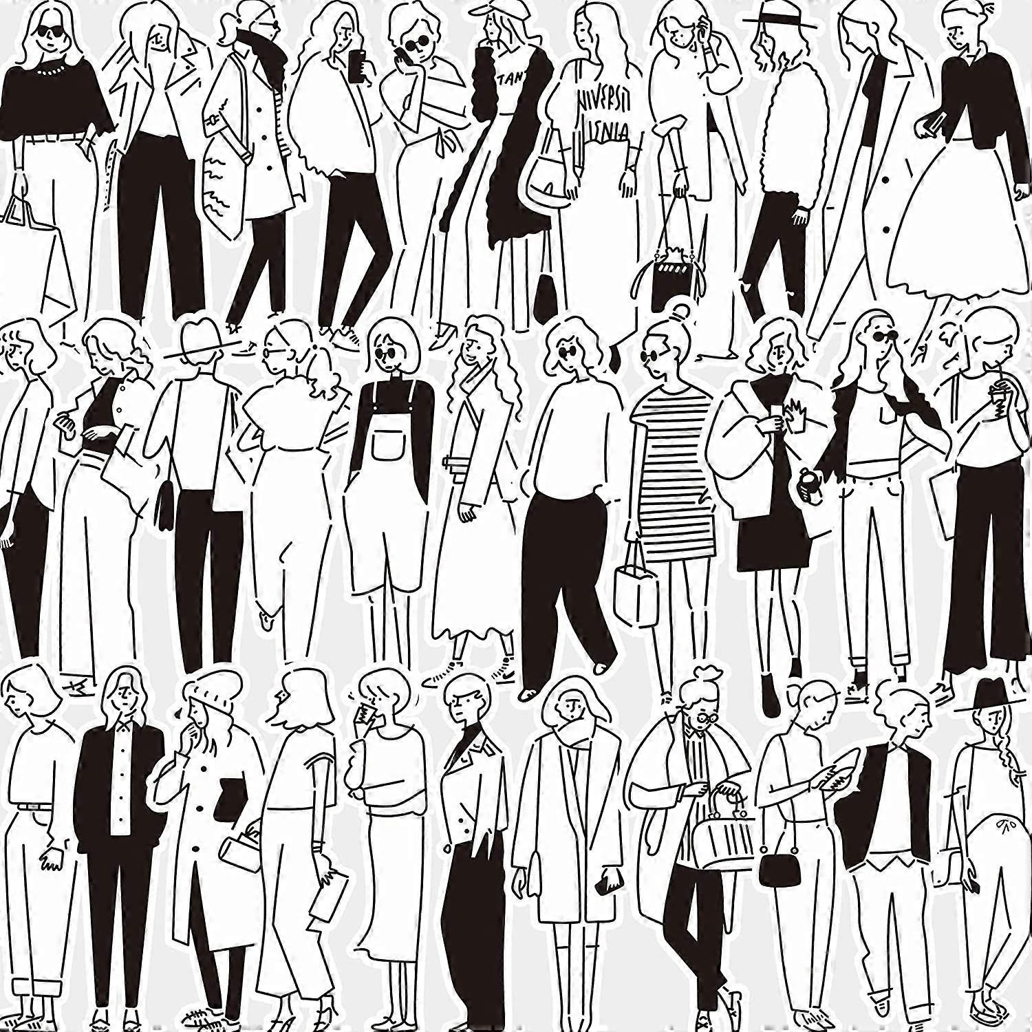 126 قطعة من ملصقات الأشخاص لتدوين اليوميات وتسجيل القصاصات، ملصقات سجل القصاصات للفتيات والنساء لمجلات الرصاص ومجموعة لوازم دفتر الملاحظات غير المرغوب فيه وألبومات المخططين والمذكرات D