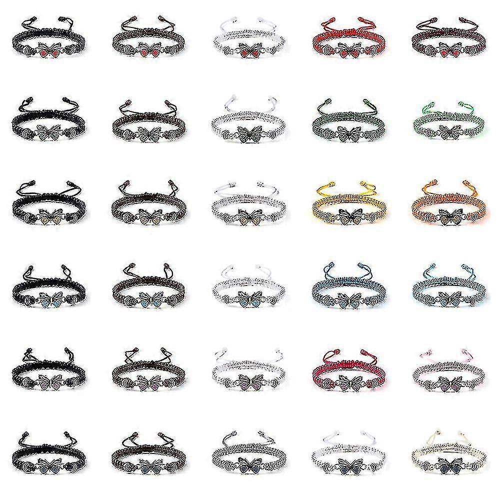 Bracelets tressés à la main Bracelets à breloques réglables papillon et bracelets-MXBC