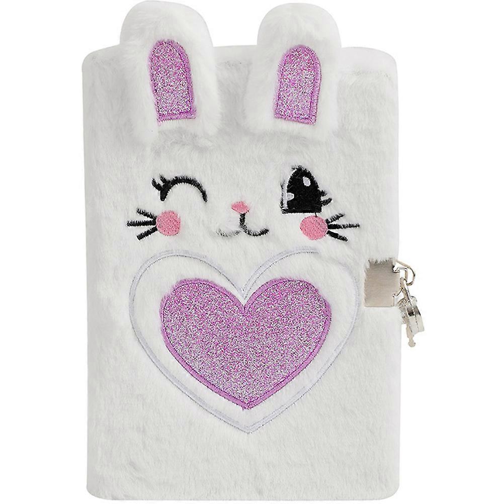 Plush Cover Notebook Fluffy Notebook Plush Diary with Lock Portable Fluffy Notebook