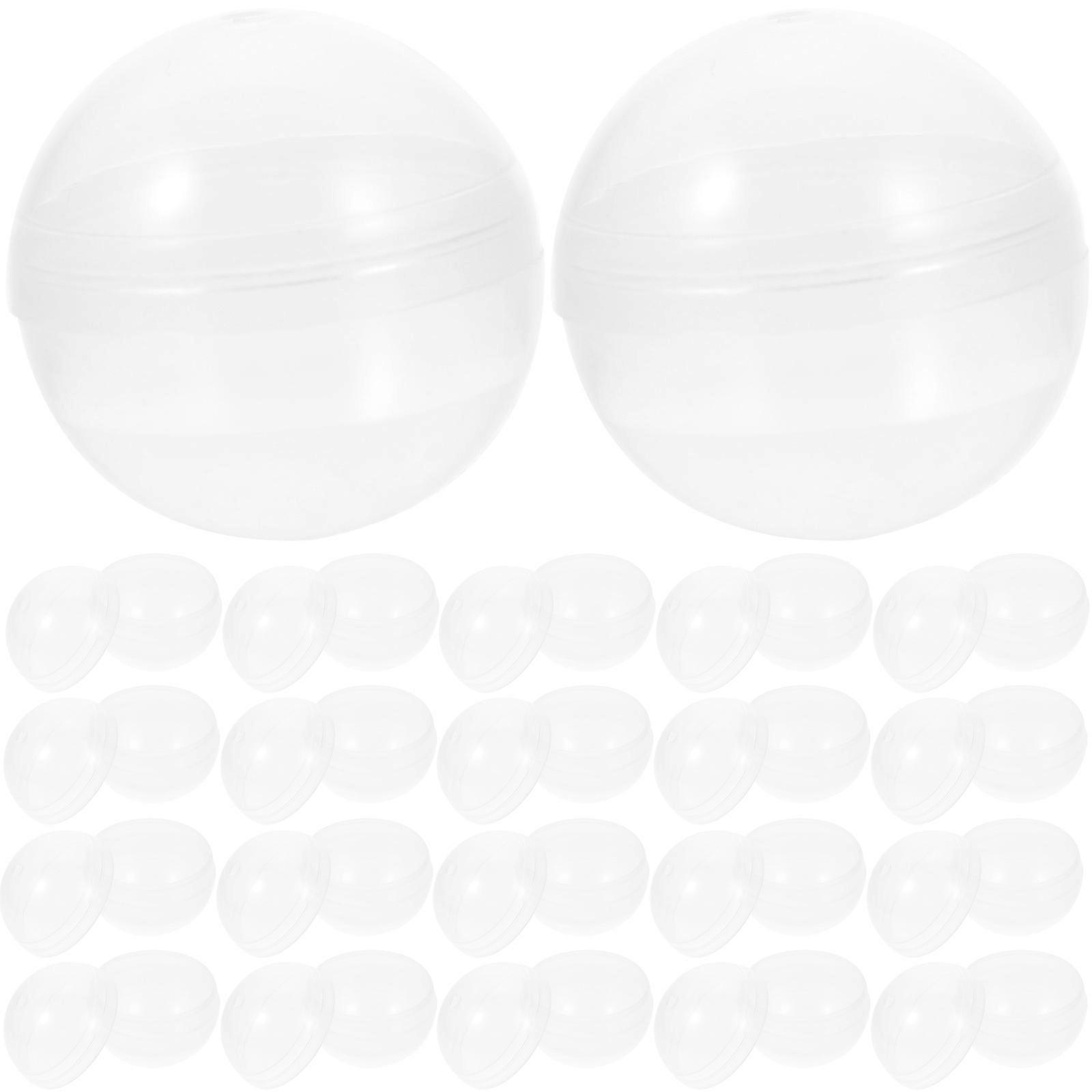 100pcs Plastic Transparent Balls Multi-purpose Twisted Round Balls Clear Fillable Grab Balls