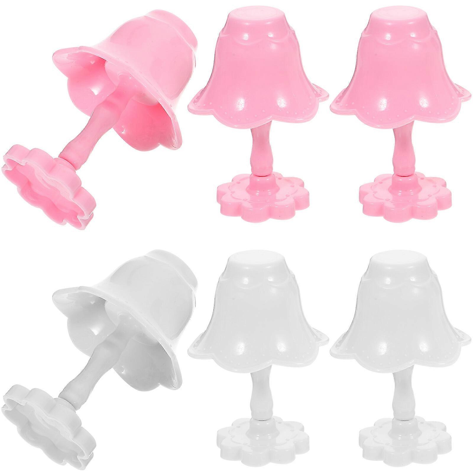 8Pcs Mini Desk Lamp Model Mini House Desk Lamp Ornament Miniature Bedside Light