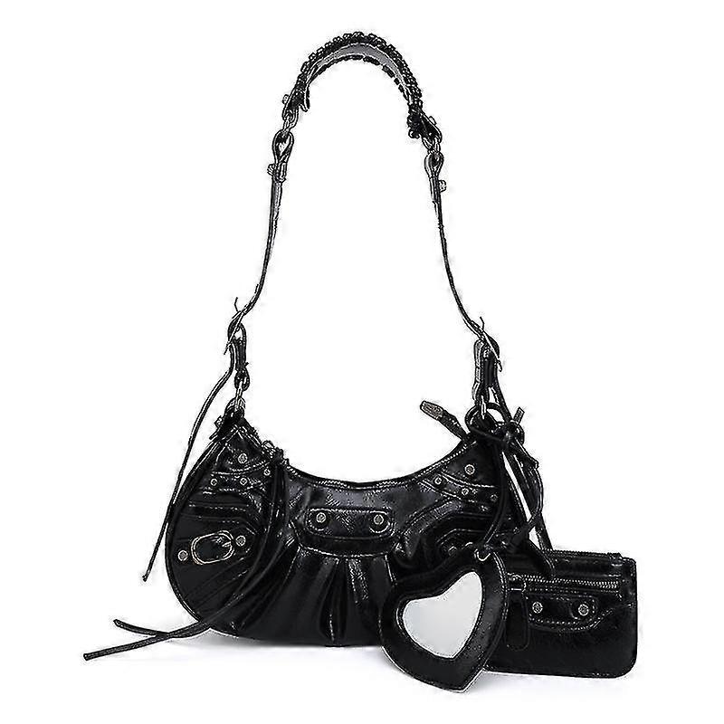 Half Moon Style Rivet Satchels Handbags Crocodile Crossbody Bags Underarm Shoulder Bags
