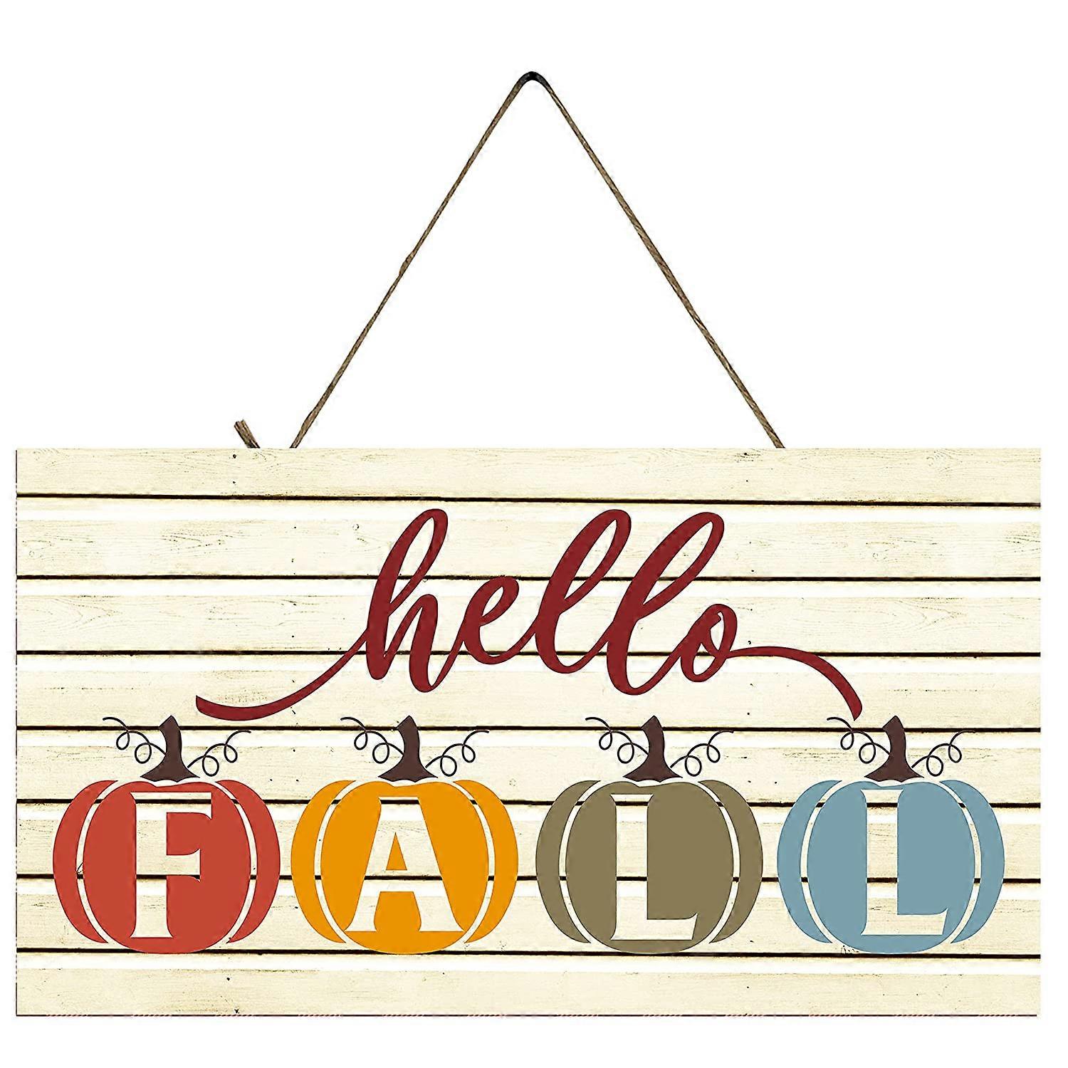 Hello Fall Pumpkins Handmade Wood Sign