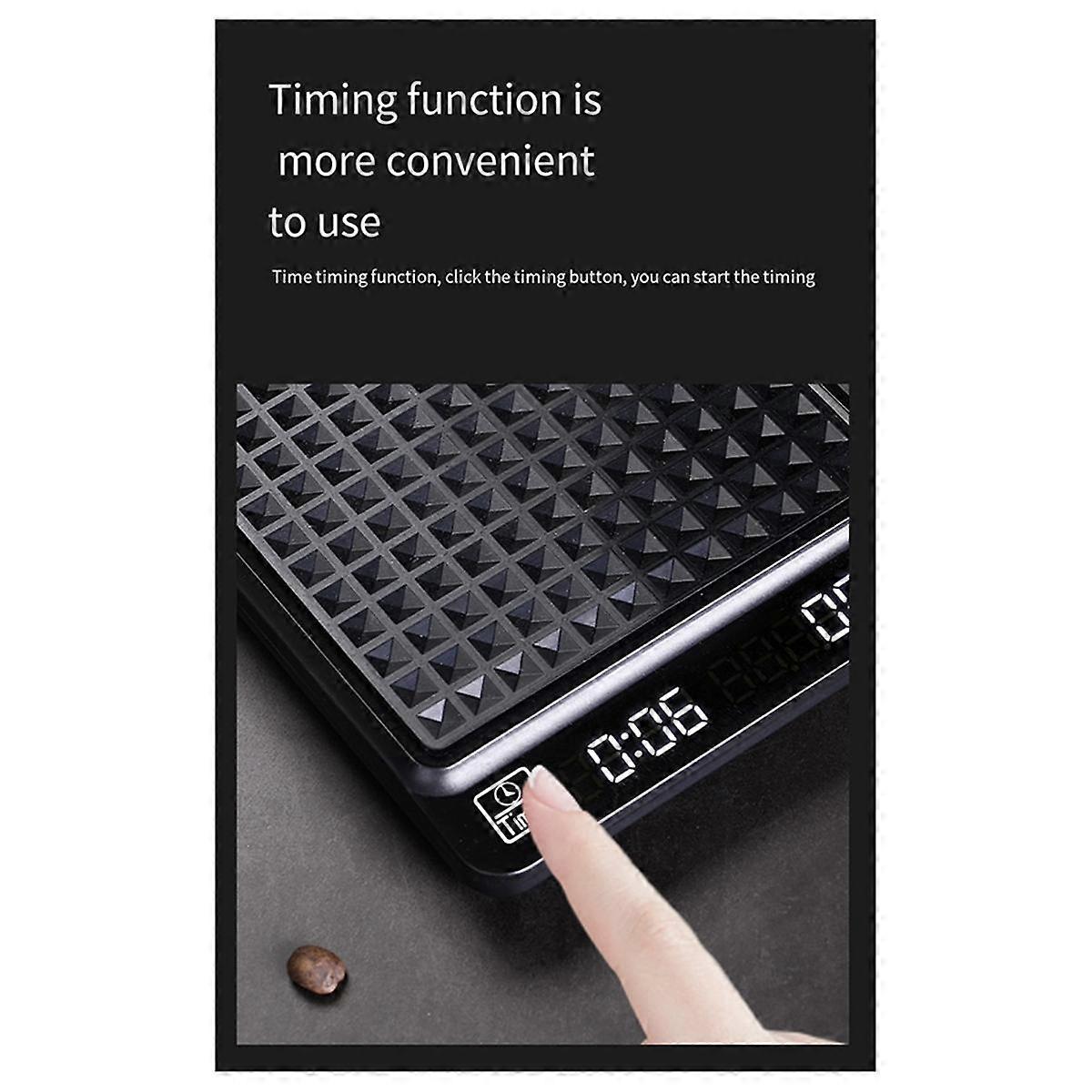 Digital Coffee Scale with , Scale Timing Rechargeable Coffee Scale for Pour over and Drip Coffee, 3kg/0.1g